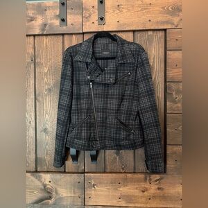 Liverpool Black Plaid Utility Jacket